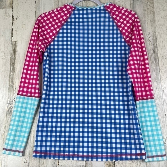 Vineyard Vines Rashguard Kid Girl Swim Shirt Top Swimsuit Coverup Active Gingham - Picture 3 of 11
